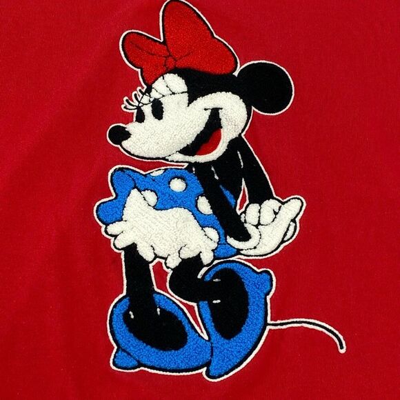 Minnie Mouse Disney Womens Pullover Sweatshirt Tufted Textured XS - Picture 3 of 7